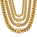 18K Gold Cuban Link Chain Necklace & Bracelet (12MM)